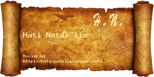 Hati Natália névjegykártya